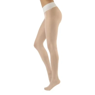 Image of CALZITALY Seamless Sheer Tights, No Seam Pantyhose, Invisible Tights Black, Skin, Blue, Violet, Red, White, Green, Blue 15 DEN S, M, L, XL, XXL Made in Italy (M Cream)