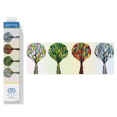 Image of Diamond DOTZ Painting Kit, Intermediate, DD6, Canvas, 4 Seasons Sparkle, 60 x 22cm