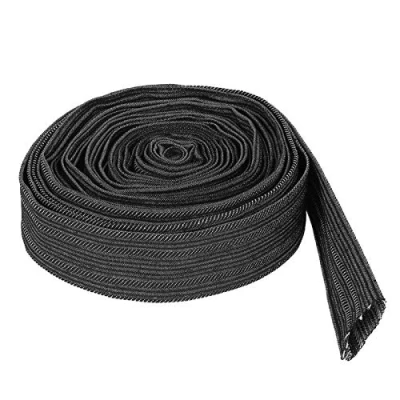 Image of Denim Protective Sleeve 7.5m Welding Torch Hose Cover Flexible Cable Wrap Cover,for Tig Hydraulic 40mmx27mm（WidthxDiameter）