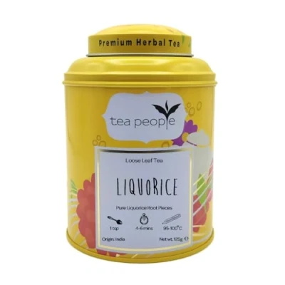 Image of Tea People Liquorice 125g Tin Caddy (60 cups) Caffeine Free Herbal 100% Natural