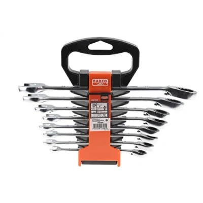 Image of Bahco 1RM/SH8 Ratchet Combination Wrench, Multi Colour, Set 8 Pieces