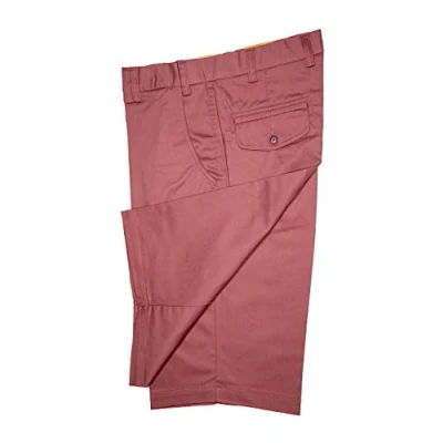Image of MB CLOTHING Expandable Waist Chino Shorts Classic Side Elastic 100% Cotton Zip Fly 32 34 36 38 40 42 44 46 48 50 52 54 (38, Soft Mulberry)