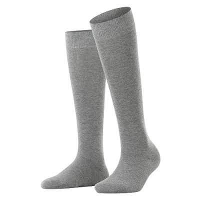 Image of ESPRIT Women&#039;s Basic Pure W KH Cotton With Soft Tops 1 Pair Knee High Socks, Grey (Light Melange 3390) new eco friendly, 2.5 5