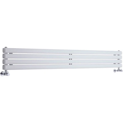 Image of Milano Aruba White Horizontal Double Oval Panel Radiator 236mm x 1780mm