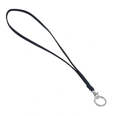 Image of Poromoro Key Lanyard/Necklace Strap/Keychain Holder With Ring for Women/Men/Police/Nurse/Sheriff(1pcs, Black)