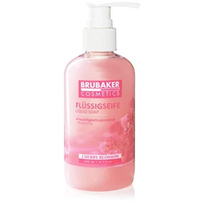 Image of BRUBAKER Cosmetics Liquid Hand Wash Cherry Blossom 8.1 Fl. Oz. in a Practical Dispenser Cleans Gently and Moisturises for Hygienically Clean Hands