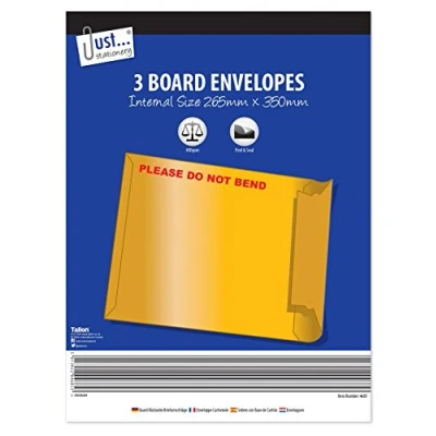 Image of Just Stationery 265 x 350 mm Board Envelope (Pack of 3) 4685