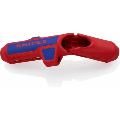 Image of KNIPEX Ergostrip Universal Stripping Tool for Right Handers, 135 mm, Round Cable, Coax Cables, Data Wire Stripper, 16 95 01 SB