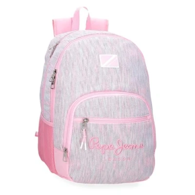 Image of Pepe Jeans Miri School Backpack Pink 32x44x22cm Polyester 30.98L by Joumma Bags, Pink,