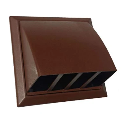 Image of Domus 4902B Cowled Extractor Fan Grille with Damper 100mm / 4 Inch (Brown)
