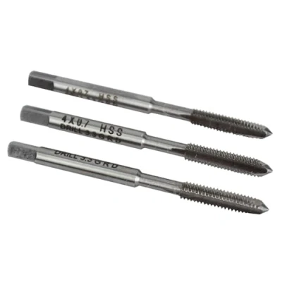 Image of Faithfull HSS Straight Flute Tap Set M4 x 0.7, 3 Piece FAIHSSTM4