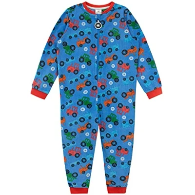 Image of Harry Bear Boys Onesie Tractor Blue 5 6 Years
