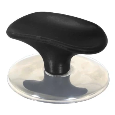 Image of SPARES2GO Universal Pan Lid Handle 6cm Saucepan Slow Cooker Steamer Pot Knob (Black/Chrome Silver)