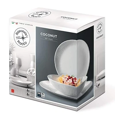 Image of Coconut Opal Glass 18pc Tableware Set [766115]
