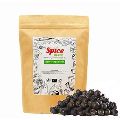 Image of Organic Juniper Berries Berry Whole Dried Premium Quality Free P&amp;P Certified by Soil Association (100g)