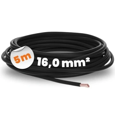 Image of 5 Metre Lapp 4520016 H07V K 16.0 mm² Black I Wiring Cable Flexible PVC Single Core Stranded 16 mm2