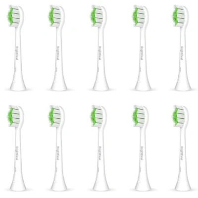 Image of BrightDeal Replacement Toothbrush Heads for Philips Sonicare Electric Brush Compatible with HealthyWhite, FlexCare, EasyClean, 10 Pack White