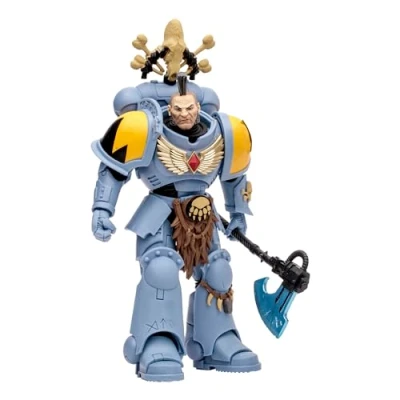 Image of McFarlane Toys Warhammer 40,000 Space Wolves Wolf Guard 7 Inches Figure Highly Detailed Collectible Action with Art Card