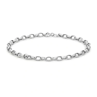 Image of Carissima Gold Women&#039;s 9 ct White Hollow Oval Belcher Bracelet of Length 19 cm/7.5 Inch