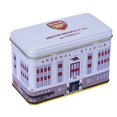 Image of New English Teas Arsenal Highbury Tea Tin with 40 Breakfast Teabags