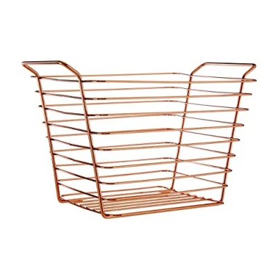 Image of Premier Housewares Shine Wire Basket, Rose Gold, Large