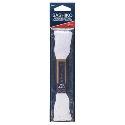 Image of Sew Easy Sashiko Cotton Thread 40m White 100% for Embroidery Sewing Stitching