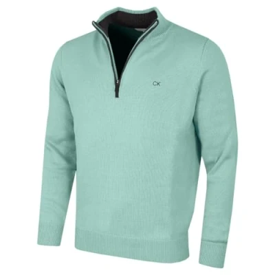 Image of Calvin Klein Mens 1/2 Zip CK Golf Sweater Sage XXXXXL