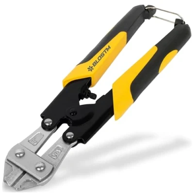 Image of BLOSTM Mini Bolt Cutters 8&quot; Heavy Duty Wire Heat Treated Cutter for Maximum Durability, Chain with Ergonomic Rubber Grip Padlock Cutter, Fence (Yellow)