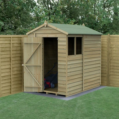 Image of 7&#039; x 5&#039; Forest 4Life 25yr Guarantee Overlap Pressure Treated Apex Wooden Shed (2.18m 1.64m)