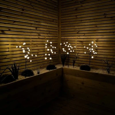 Image of Premier 4 Piece Lotus Path Lights 64 LEDs Warm White