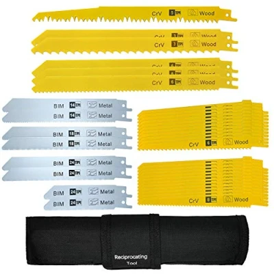 Image of LEILUO 36 Pcs Reciprocating Saw Accessory for Wood Metal Plastic Sawzall Attachments Kit Compatible with DeWalt Bosch Makita Milwaukee Porter Cable Ryobi Ridgid Skil Craftsman