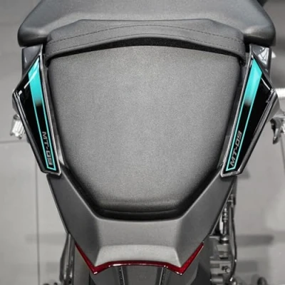 Image of Resin Bike Motorcycle 3D Stickers Compatible with Yamaha MT 09 2024 Midnight Cyan. Rear Passenger Handles Protections from Impact and Scratches. Sticker Gadget Moto