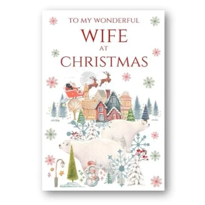 Image of Second Ave Wife Christmas Polar Bear Xmas Holiday Festive Greetings Card