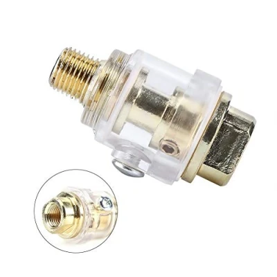 Image of Oiler Lubricator Inline Mini Brass Automatic for Air Compressor Pipe Tool (1/4&quot; BSP)