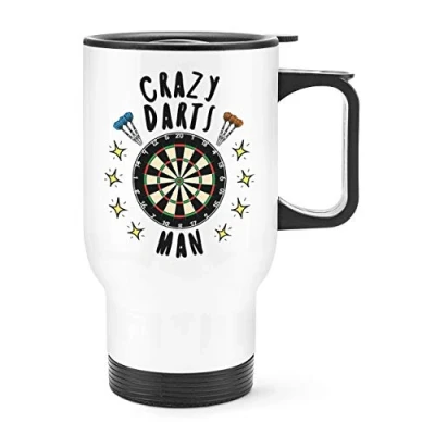 Image of Crazy Darts Man Stars Travel Mug Cup with Handle