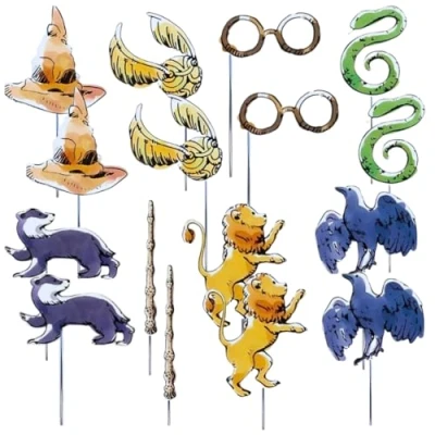 Image of Unique 23590 Photo Booth Props Harry Potter Party Set of 8, Multicolour