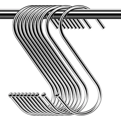 Image of 30 Pack S Hooks Heavy Duty Metal Shaped Utility Hangers for Kitchen Utensils Office Bathroom Closet Workshop Garage Household Home Essential Set