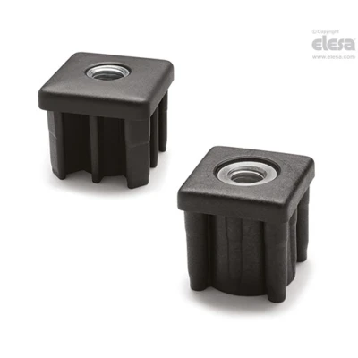 Image of ELESA Square end cap for tube NDX.Q 25x2 M10
