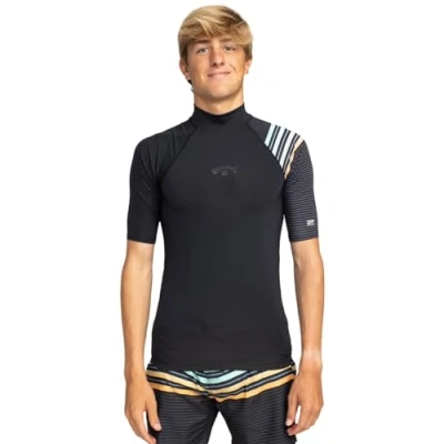 Image of Billabong Contrast Short Sleeve UPF 50 Rash Vest for Men