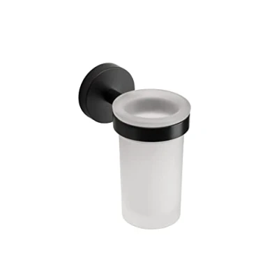 Image of Croydex Epsom Black Flexi Fix™ Tumbler &amp; Holder