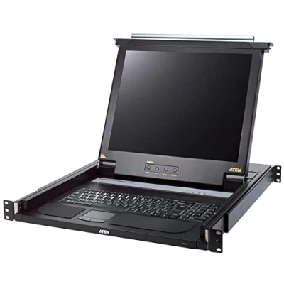 Image of ATEN Single Rail 17&quot; LCD Console (PS/2 USB, VGA) CL1000M, 1920 x 1200@60 Hz, Exclusive LED illumination light, Compatible with PS/2 or USB KVM switches, Adjustable depth to fit within a rack, UK, 1 K