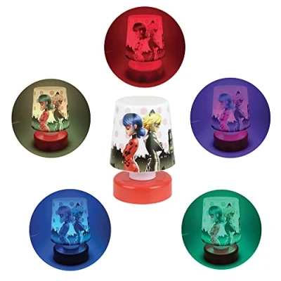 Image of Fun House 713509 Miraculous Ladybug Night Light, Height 11.5 x Diameter 7 cm, for Children, Red