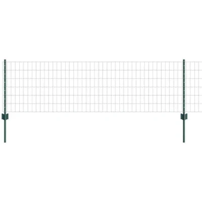 Image of vidaXL Euro Fence with 11 U Posts Green 0,6x25 m Steel