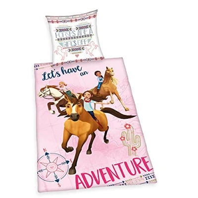 Image of Herding Spirit Bedding Set, Pillow Case 80 X Cm, Duvet Cover 135 200 With Practical Button Front, 100% Cotton/Linen