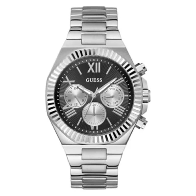 Image of Guess Equity Chronograph watch, Men&#039;s, Size: One Size, Silver tone