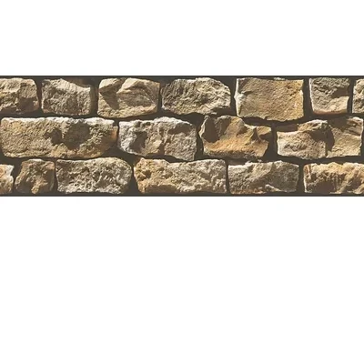 Image of A.S. Création Self Adhesive Border Stick Ups Brick Effect 5.00 m x 17 cm Beige Yellow Black Made in Germany 905819 9058 19