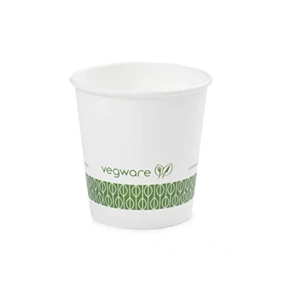 Image of Vegware LV 4 hot cup, oz, white (Pack of 1000)