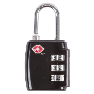 Image of Black TSA Approved 3 Digit Metal Combination Padlock By Blackspur