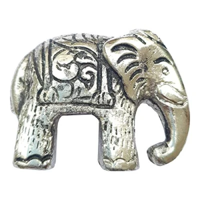 Image of ETHNICITI Elephant Right Silver Metal Vintage Knob Pull Handle Drawer Cupboard Cabinet