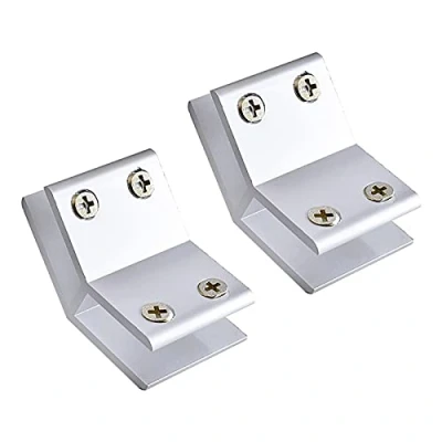 Image of INCREWAY Glass Clamp, 2 Pack Adjustable Double Side Aluminum Alloy Shelf Support Bracket, Clip Clamp Holder for 10 12mm Thickness, 135 Degrees